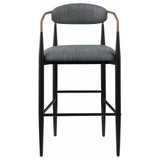 Tina Dark Gray Metal Pub Height Upholstered Bar Stool, Set of 2 by Coaster at Eve Furniture