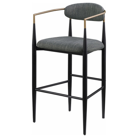 Tina Dark Gray Metal Pub Height Upholstered Bar Stool, Set of 2 by Coaster at Eve Furniture