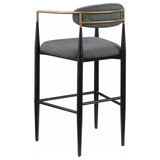 Tina Dark Gray Metal Pub Height Upholstered Bar Stool, Set of 2 by Coaster at Eve Furniture