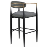 Tina Dark Gray Metal Pub Height Upholstered Bar Stool, Set of 2 by Coaster at Eve Furniture