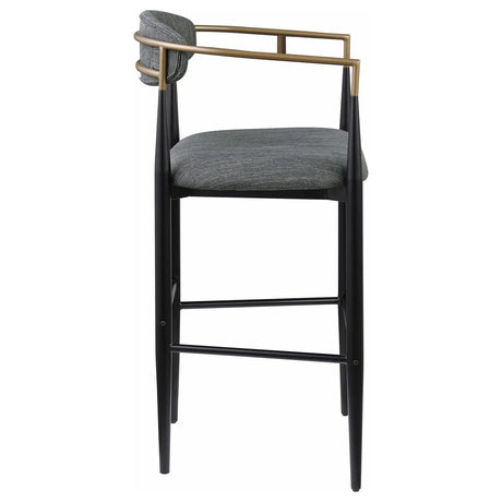 Tina Dark Gray Metal Pub Height Upholstered Bar Stool, Set of 2 by Coaster at Eve Furniture