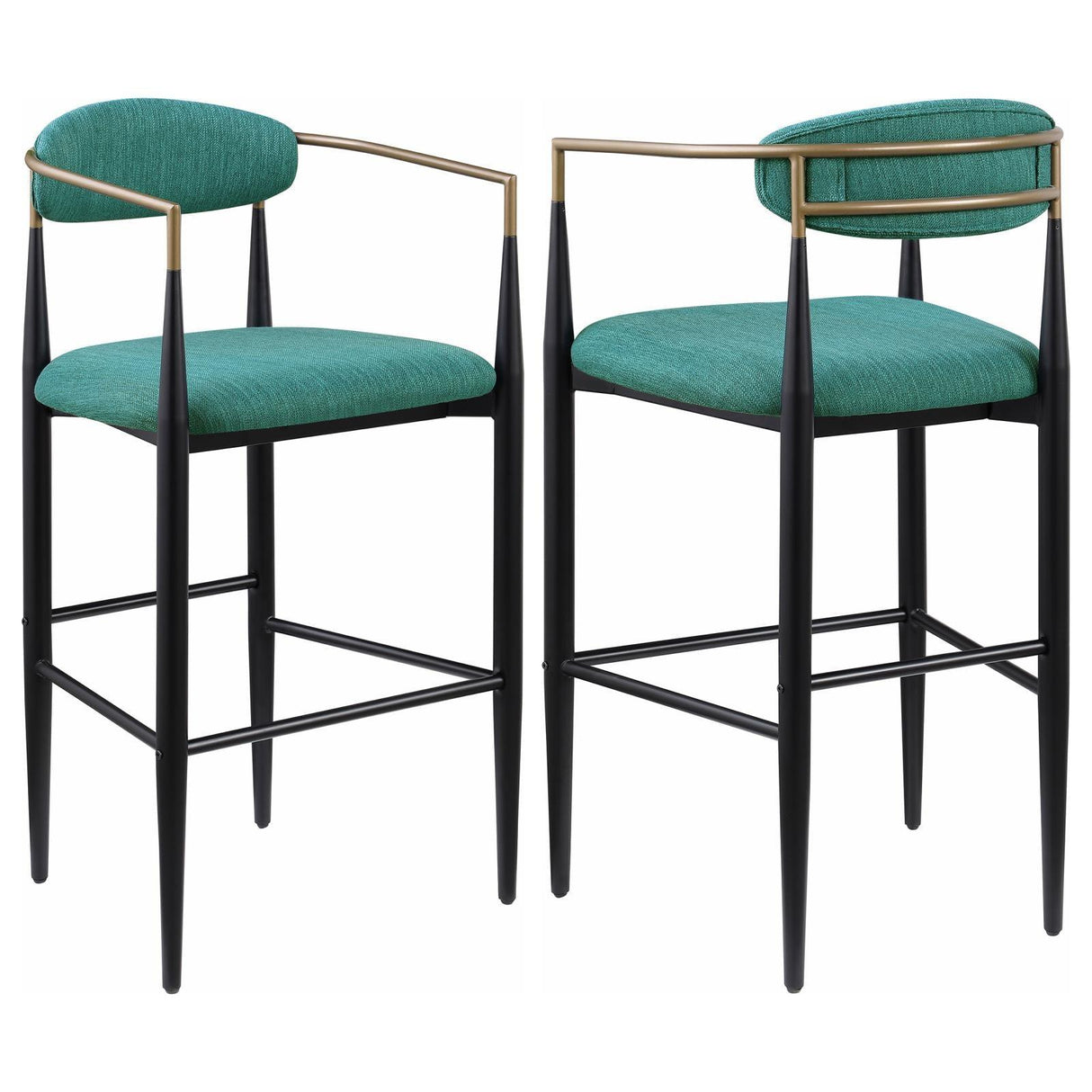 Tina Green Metal Pub Height Upholstered Bar Stool, Set of 2 by Coaster at Eve Furniture
