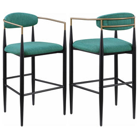 Tina Green Metal Pub Height Upholstered Bar Stool, Set of 2 by Coaster at Eve Furniture