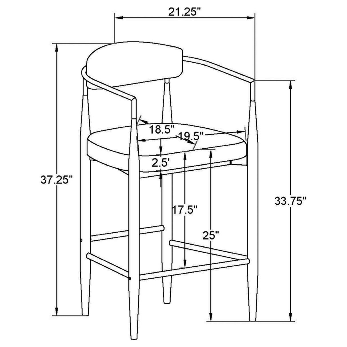 Tina Metal Counter Height Bar Stool with Upholstered Back and Seat Green (Set of 2)