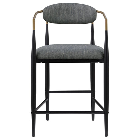 Tina Dark Gray Metal Counter Height Upholstered Bar Stool, Set of 2 by Coaster at Eve Furniture