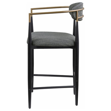Tina Dark Gray Metal Counter Height Upholstered Bar Stool, Set of 2 by Coaster at Eve Furniture
