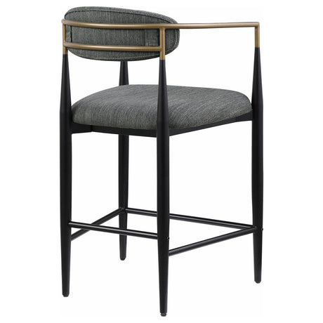 Tina Dark Gray Metal Counter Height Upholstered Bar Stool, Set of 2 by Coaster at Eve Furniture