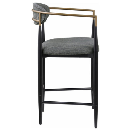 Tina Dark Gray Metal Counter Height Upholstered Bar Stool, Set of 2 by Coaster at Eve Furniture