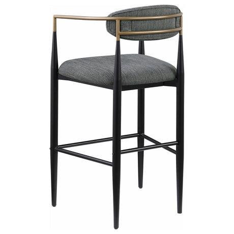 Tina Dark Gray Metal Pub Height Upholstered Bar Stool, Set of 2 by Coaster at Eve Furniture