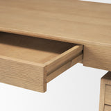 Tino Light Brown Oak Wood w/ 4 Drawers Desk by Mercana at Eve Furniture
