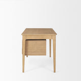 Tino Light Brown Oak Wood w/ 4 Drawers Desk by Mercana at Eve Furniture