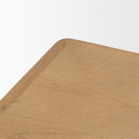 Tino Light Brown Oak Wood w/ 4 Drawers Desk by Mercana at Eve Furniture