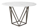 Tintern Dining Table White & Antique Bronze by Zuomod at Eve Furniture