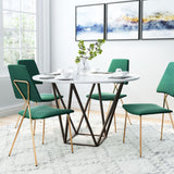Tintern Dining Table White & Antique Bronze by Zuomod at Eve Furniture