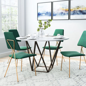 Tintern Dining Table White & Antique Bronze by Zuomod at Eve Furniture