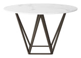 Tintern Dining Table White & Antique Bronze by Zuomod at Eve Furniture