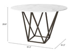 Tintern Dining Table White & Antique Bronze by Zuomod at Eve Furniture