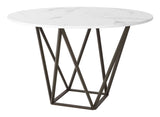 Tintern Dining Table White & Antique Bronze by Zuomod at Eve Furniture