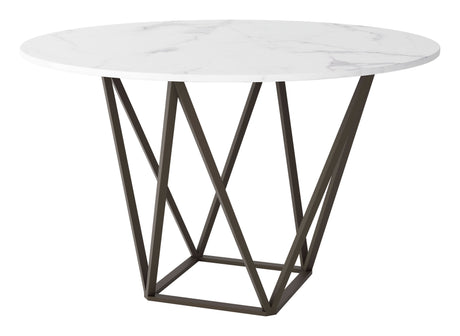 Tintern Dining Table White & Antique Bronze by Zuomod at Eve Furniture