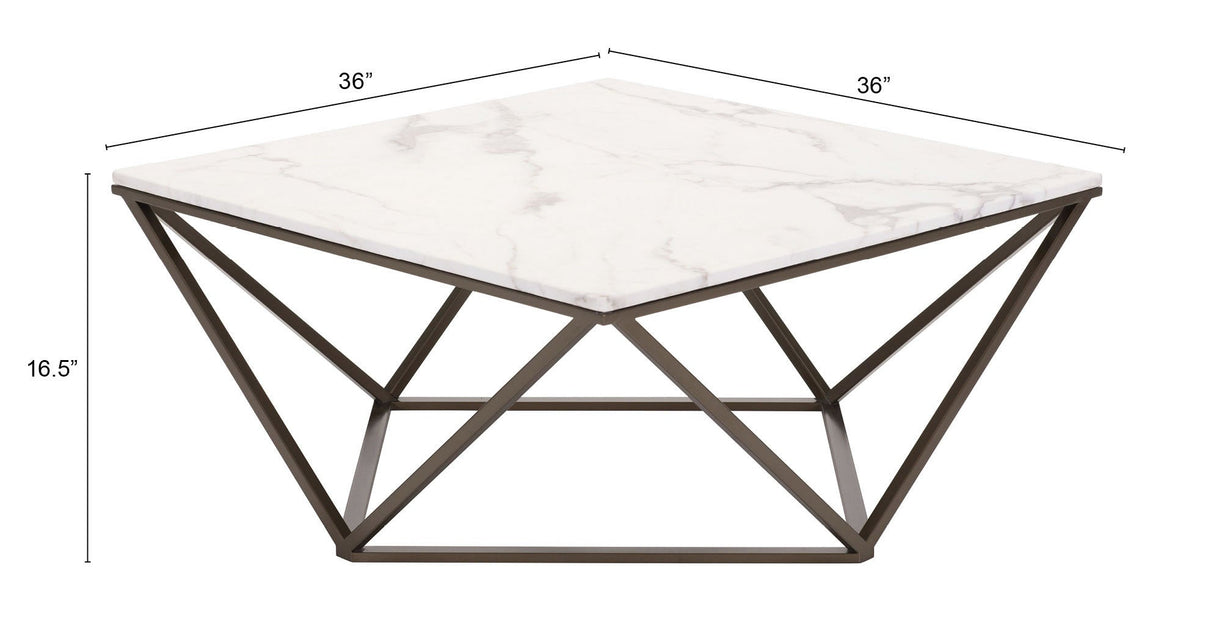 Tintern White & Antique Bronze Coffee Table by Zuomod at Eve Furniture