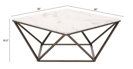 Tintern White & Antique Bronze Coffee Table by Zuomod at Eve Furniture