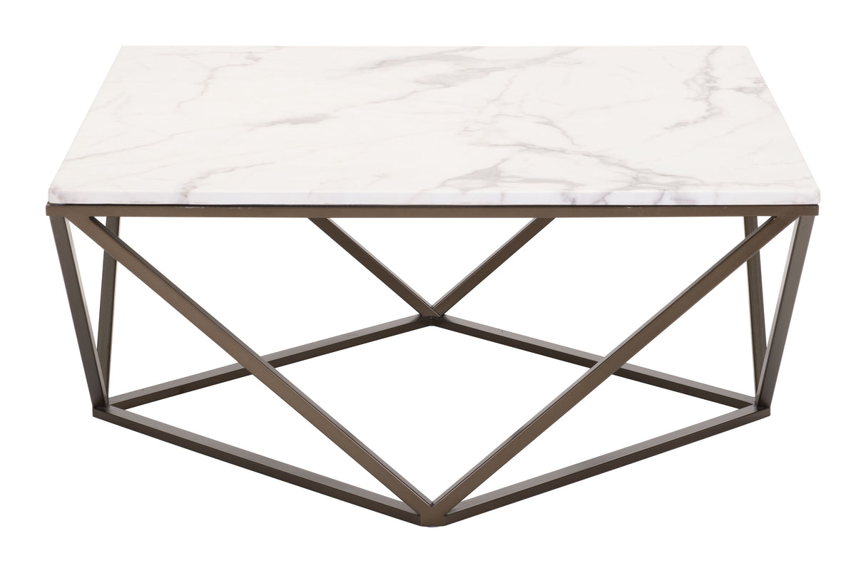 Tintern White & Antique Bronze Coffee Table by Zuomod at Eve Furniture