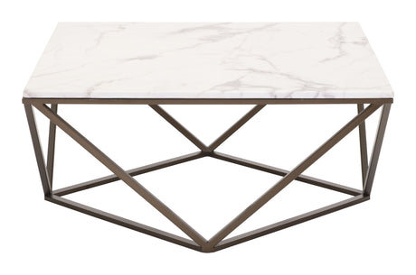 Tintern White & Antique Bronze Coffee Table by Zuomod at Eve Furniture