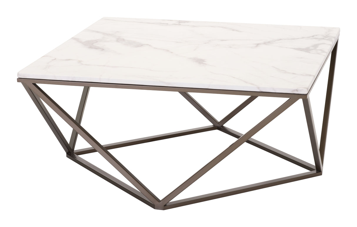 Tintern White & Antique Bronze Coffee Table by Zuomod at Eve Furniture