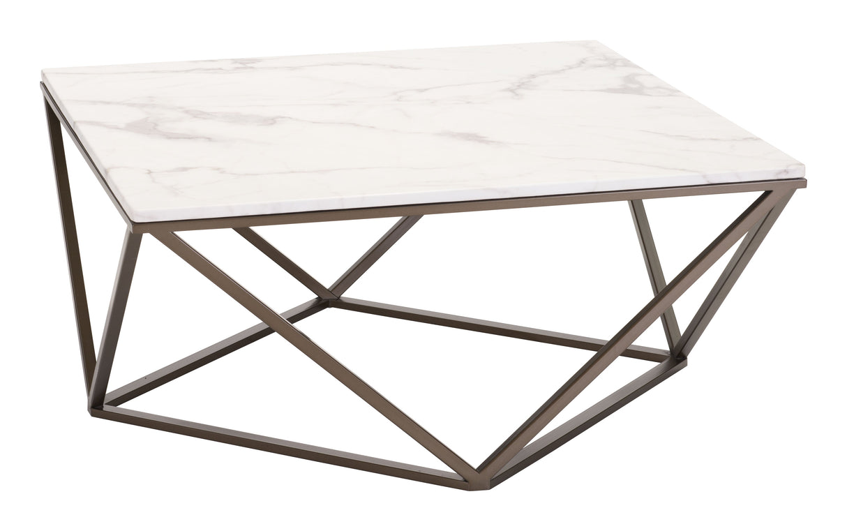 Tintern White & Antique Bronze Coffee Table by Zuomod at Eve Furniture