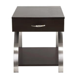 Tioga Espresso/Chrome End Table by Homelegance at Eve Furniture