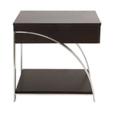 Tioga Espresso/Chrome End Table by Homelegance at Eve Furniture