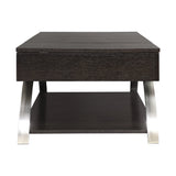 Tioga Espresso/Chrome Lift Top Cocktail Table by Homelegance at Eve Furniture
