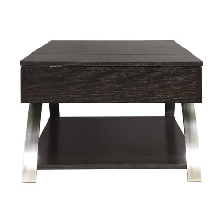 Tioga Espresso/Chrome Lift Top Cocktail Table by Homelegance at Eve Furniture