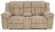 Tip-Off Wheat Dual Power Reclining Loveseat by Ashley at Eve Furniture