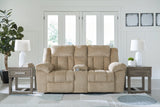 Tip-Off Wheat Dual Power Reclining Loveseat by Ashley at Eve Furniture