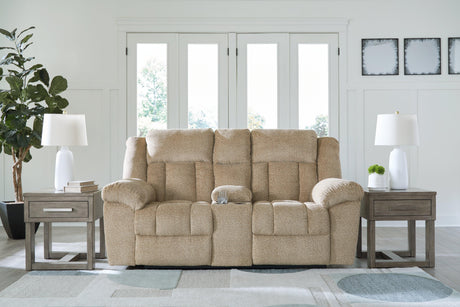 Tip-Off Wheat Dual Power Reclining Loveseat by Ashley at Eve Furniture