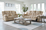 Tip-Off Wheat Dual Power Reclining Sofa and Loveseat by Ashley at Eve Furniture