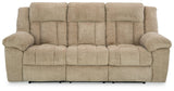 Tip-Off Wheat Dual Power Reclining Sofa by Ashley at Eve Furniture