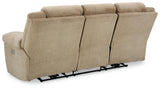 Tip-Off Wheat Dual Power Reclining Sofa by Ashley at Eve Furniture