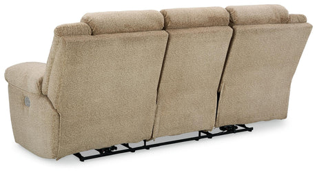 Tip-Off Wheat Dual Power Reclining Sofa by Ashley at Eve Furniture