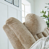 Tip-Off Wheat Dual Power Reclining Sofa by Ashley at Eve Furniture