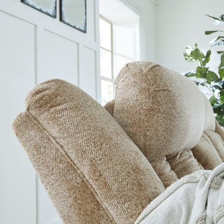 Tip-Off Wheat Dual Power Reclining Sofa by Ashley at Eve Furniture