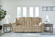 Tip-Off Wheat Dual Power Reclining Sofa by Ashley at Eve Furniture