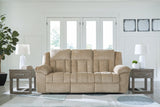 Tip-Off Wheat Dual Power Reclining Sofa by Ashley at Eve Furniture