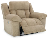 Tip-Off Wheat Oversized Dual Power Recliner by Ashley at Eve Furniture
