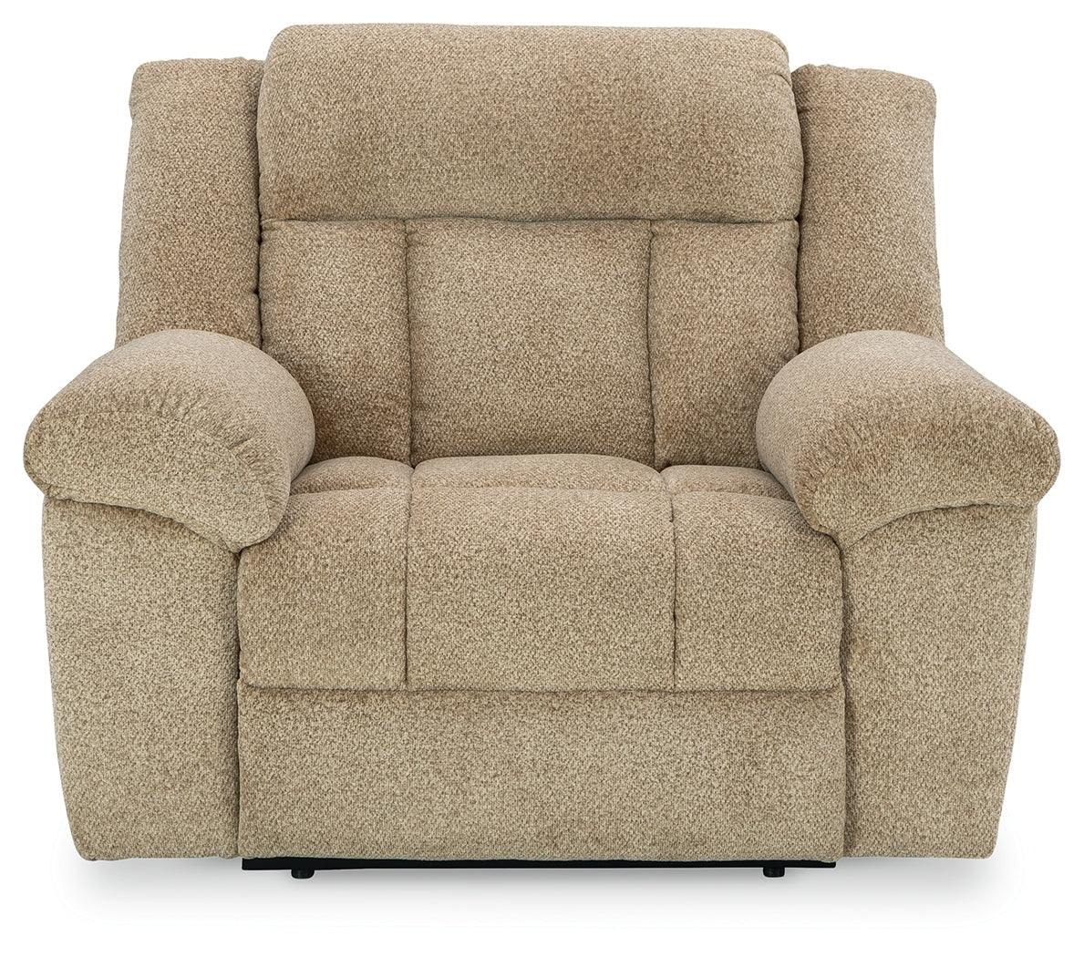 Tip-Off Wheat Oversized Dual Power Recliner by Ashley at Eve Furniture
