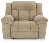 Tip-Off Wheat Oversized Dual Power Recliner by Ashley at Eve Furniture
