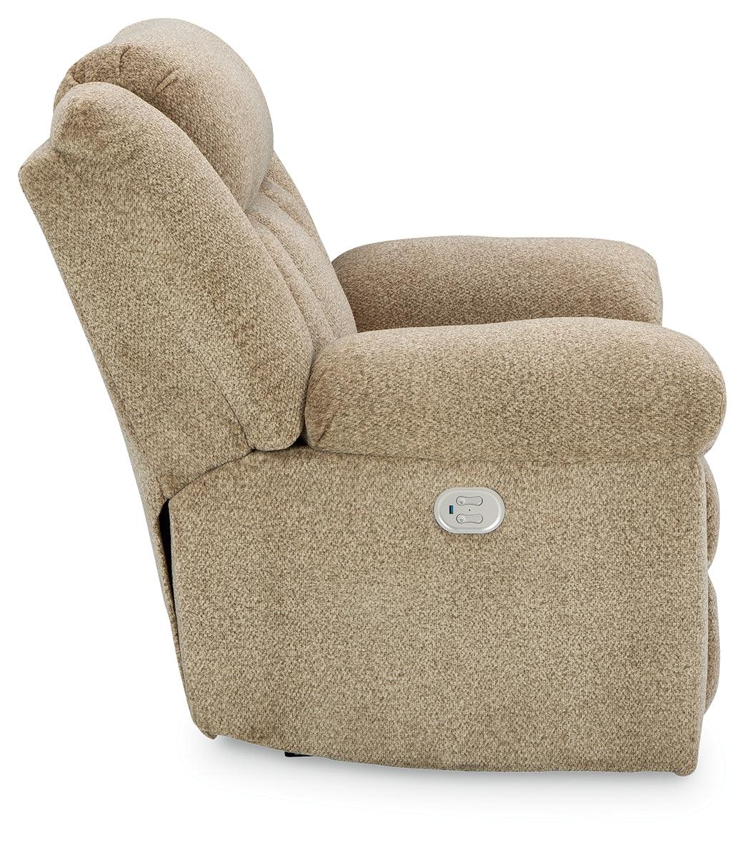 Tip-Off Wheat Oversized Dual Power Recliner by Ashley at Eve Furniture