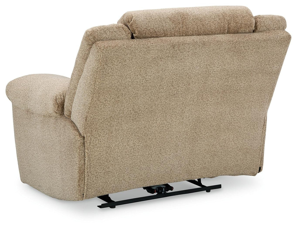 Tip-Off Wheat Oversized Dual Power Recliner by Ashley at Eve Furniture