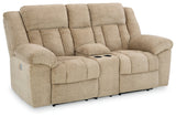 Tip-Off Wheat Power Reclining Loveseat